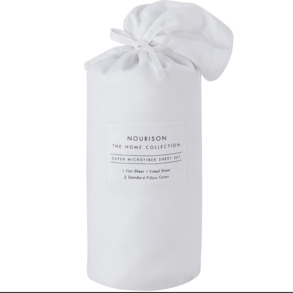 Nourison Solid 4 Piece Bedding Super Soft Sheet Set- deep pocket